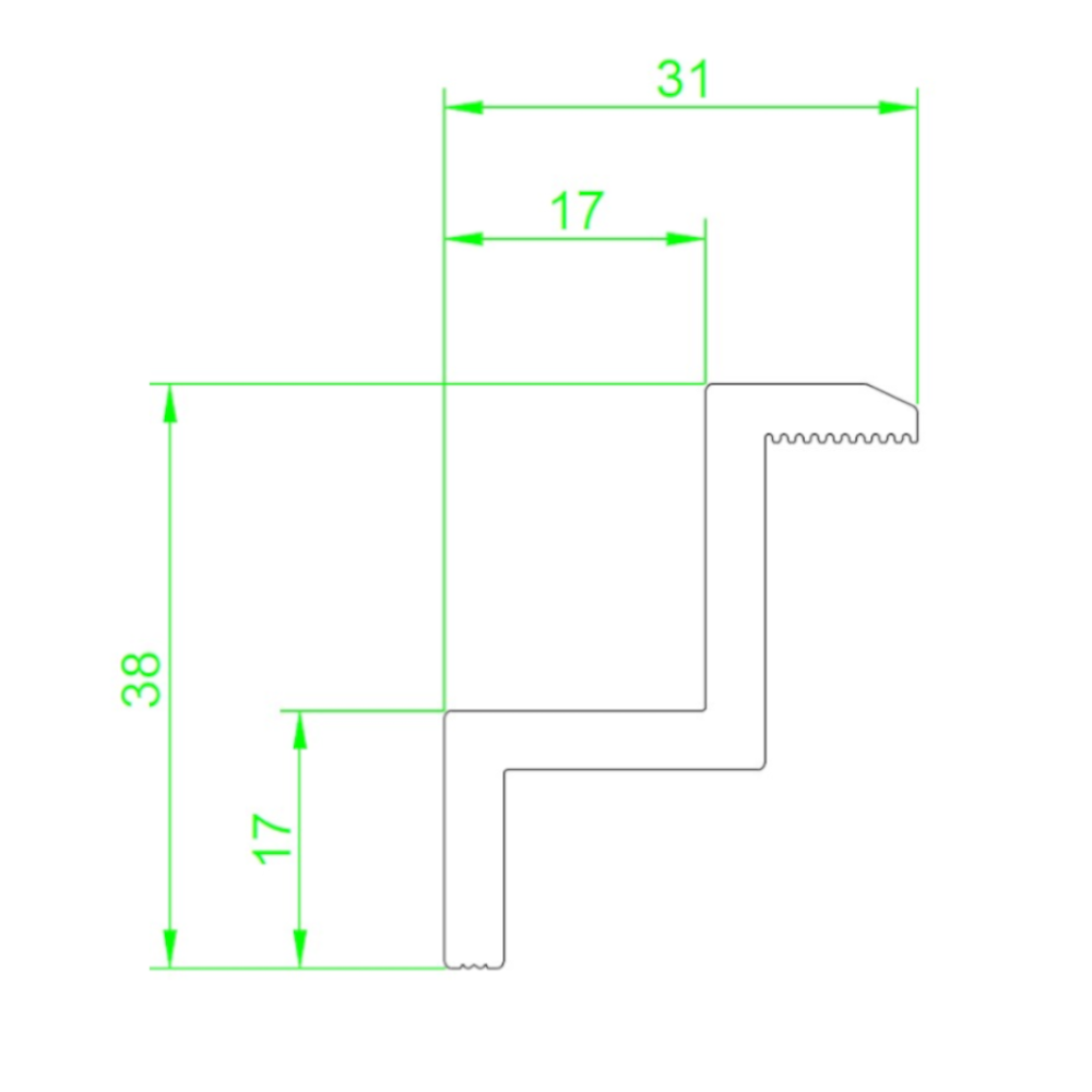 Endklemme 60 x 35 mm schwarz