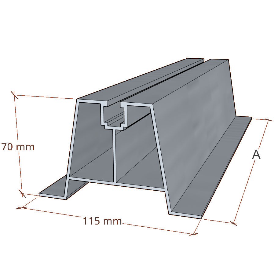 Trapezbrücke 420x70 mm + EPDM