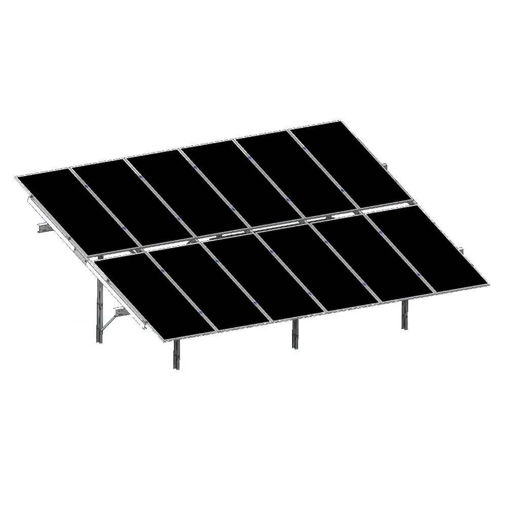 Bodenkonstruktion FWD2 HBM 2x6 VERTIKAL Bifacial Budmat