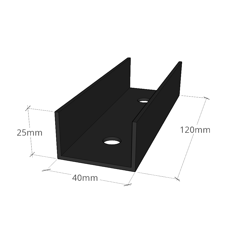 Verbinder für Profile 40x40 mm schwarz