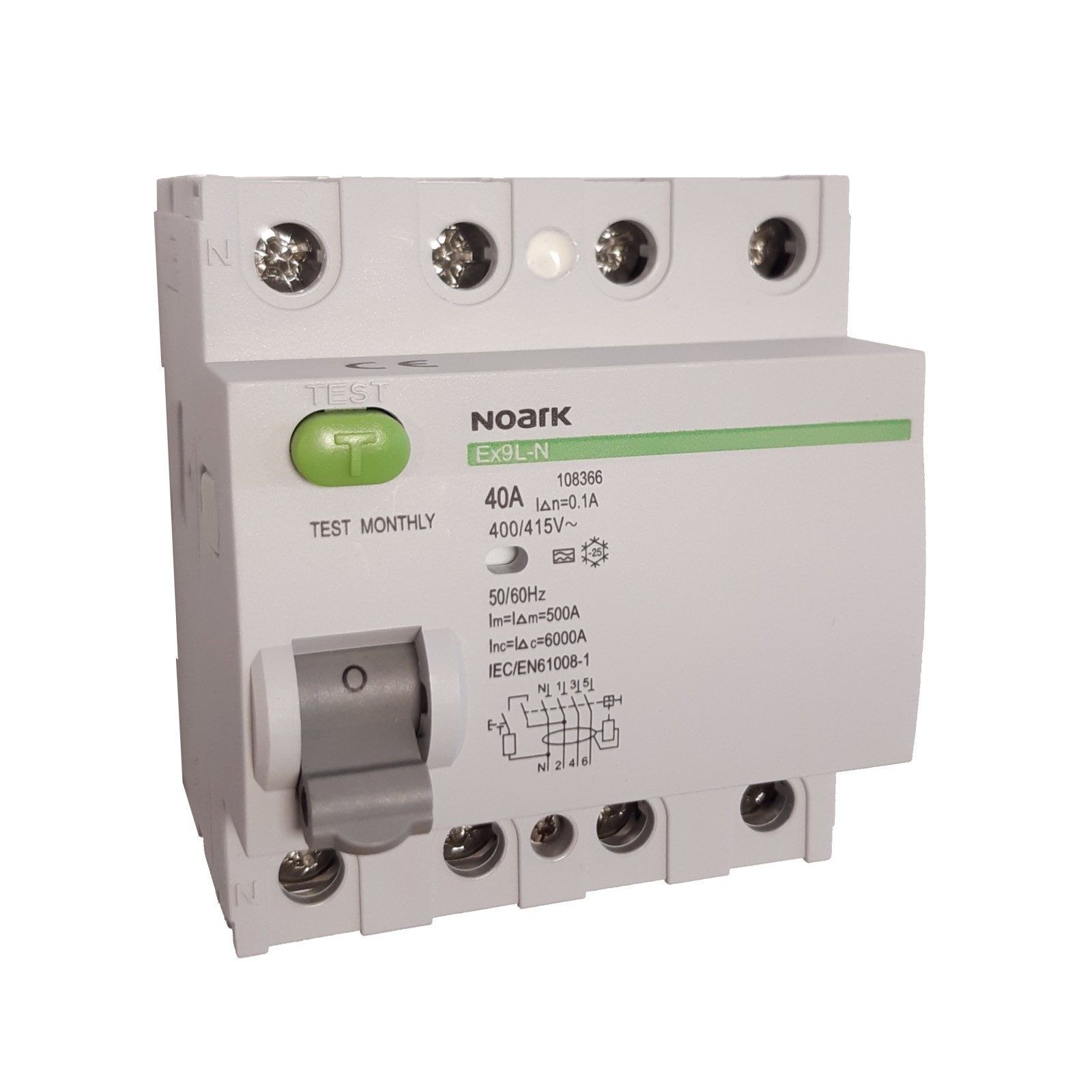 Interruttore differenziale 4P 40 A 100 mA A Noark