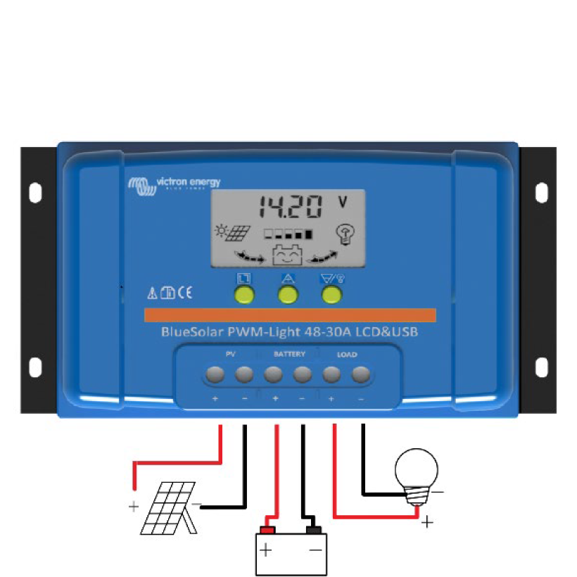 Laderegler BlueSolar PWM 48 V - 20 A Victron Energy