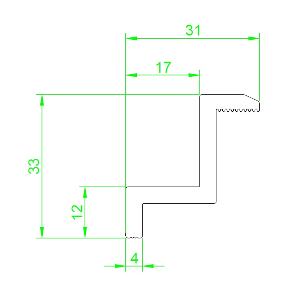 Endklemme 60x30 mm schwarz