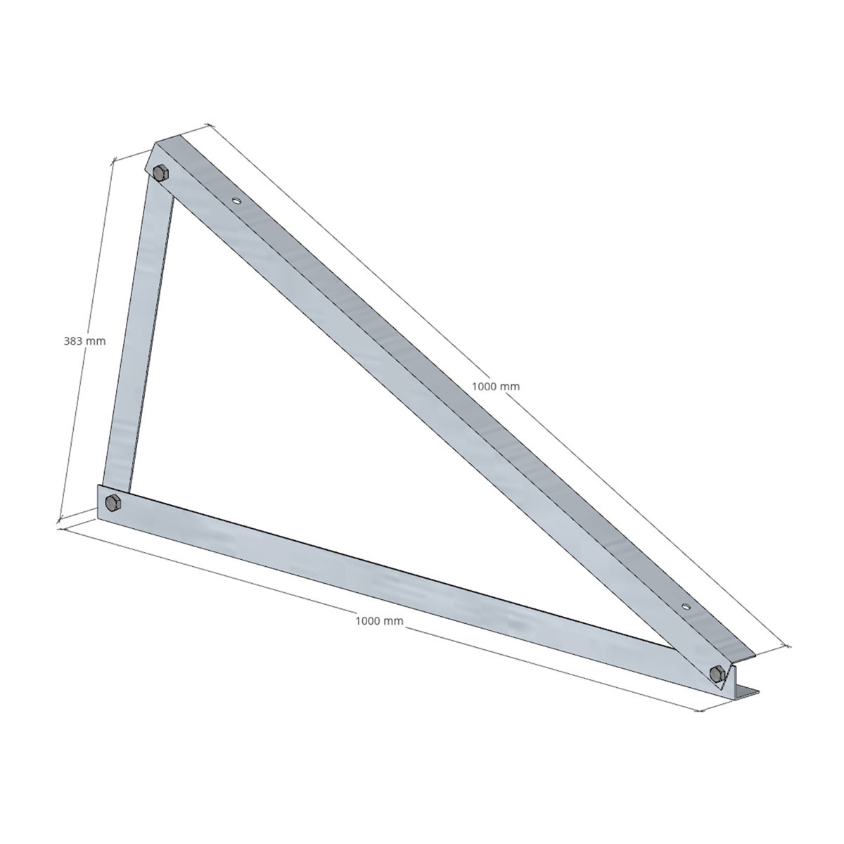 Dreieck 20 ° HORIZONTALE Montage Aluminium