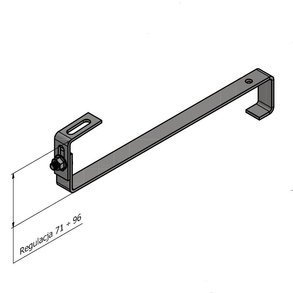 Halter Typ S aus Edelstahl – Verstellbar, 380 mm, 4 mm Stärke