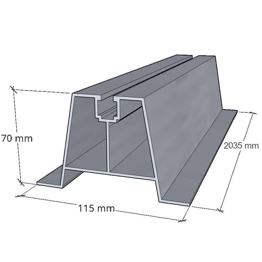 Trapezbrücke 2035x70 mm + EPDM